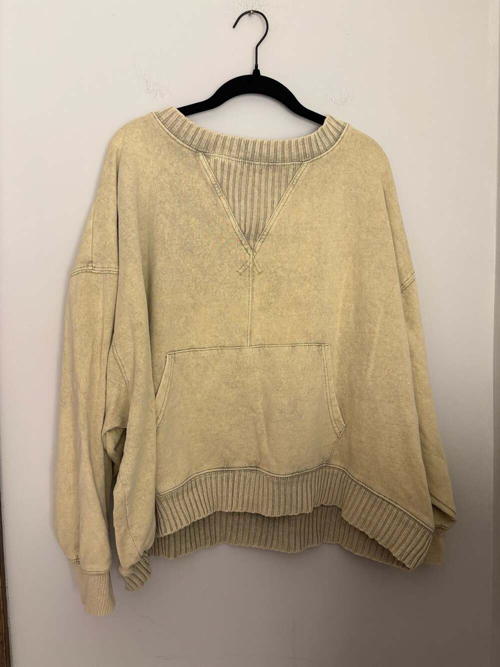 BDG Urban Outfitters Oversized Green Pullover Sweatshirt Ribbed Detail Sz M
